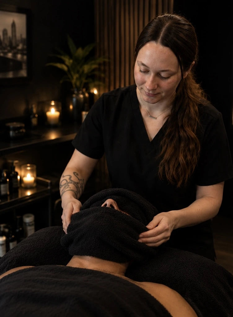 Relax with steam towel removal at Menscape