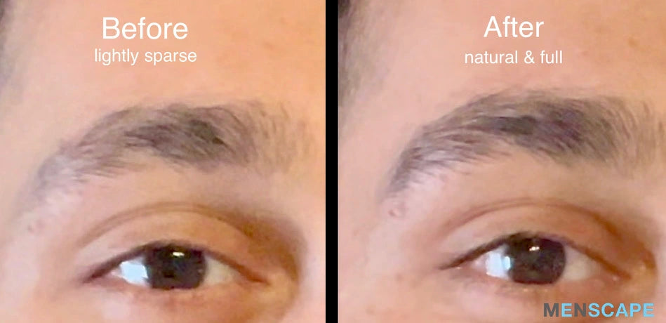 Before and After Men's Eyebrow Tinting at Menscape Nashville