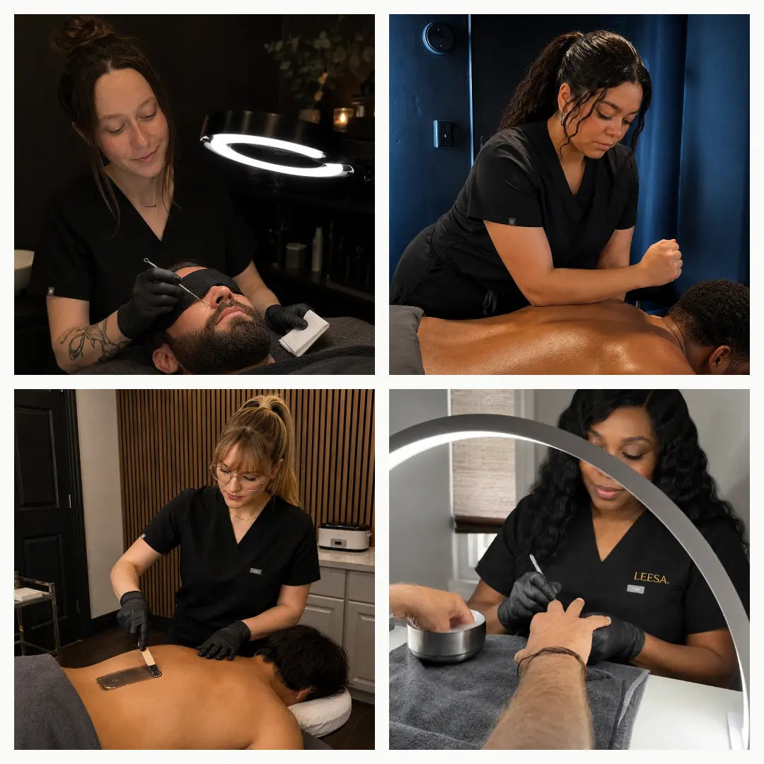 Four departments showcased, esthetics both skin care and wsxing, massage and nails. 